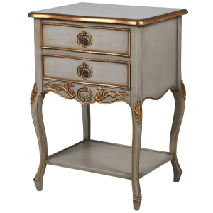 Loire Light Grey Bedside with Gold Detail