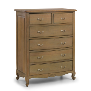 Alexander Weathered Oak French Tall Chest of Drawers