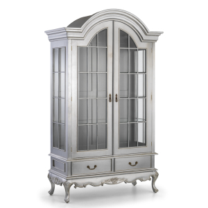 Amelie French Silver Louis Display Cabinet