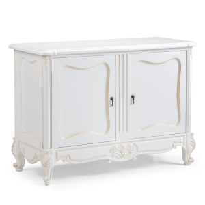 Antique White French Carved 2 Door Sideboard