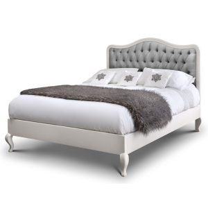 Beaulieu Antique White Upholstered French Bed