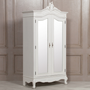 Etienne Petite French Style White Armoire