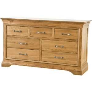 Tuscany French Oak Sleigh 7 Drawer Wide Chest