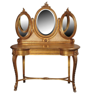 French Versailles Dressing Table with Triple Mirror