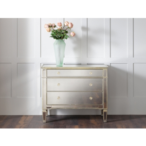 Seville 3 Drawer French Mirrored Chest
