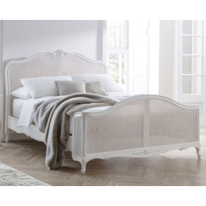 Ivory French Inspired Rattan Bed
