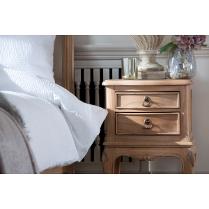 Legacy French Oak CBedside Table with 2 Drawers
