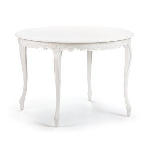 Louis Antique White Round Dining Table / Finished in Chalk