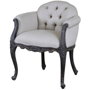 Louis Upholstered Low Back Bedroom Chair