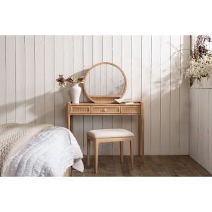 Palm Rattan Dressing Table with Mirror