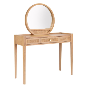 Palm Rattan Contemporary Dressing Table with Mirror