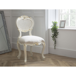Provencale Antique White French Bedroom Chair with extra gold detailing
