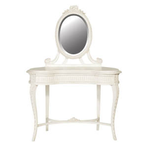 Antique White Provencale French Carved Dressing Table