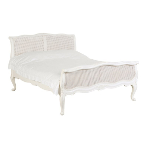 Antique White Provencale Rattan French Bed