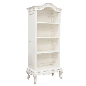 Provencale Antique White Painted Arch Top French Bookcase