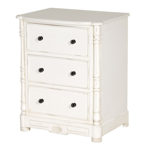 Provencale Antique White French Turned Bedside Table