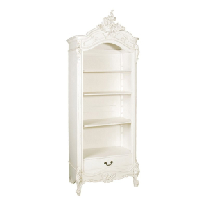 Provencale Antique White Open French Bookcase With Drawer