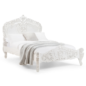 Rococo Antique White French Bed