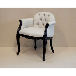 Louis French Chair - Finished in Dark Oak Ceruse frame & MDL fabric