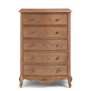 Villeneuve Oak French Style Tall Chest of Drawers