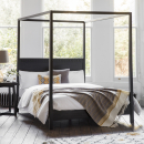 Manhattan Contemporary 4 Poster Charcoal Bed