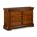 Antoinette French Sleigh Wide 6 Drawer Chest