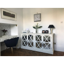 Ashwell Classic White French Mirrored 4 Door Sideboard