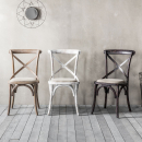 Distressed White Cross Back Chair (2pk)