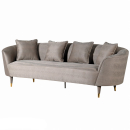 Bordeaux Curved 3 Seater Sofa Mink Pattern