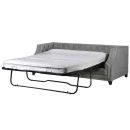 Grey Button Back Sofa Bed - Extended
