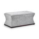 Grey Velvet Upholstered Storage Bench