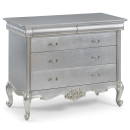 Cristal French Silver Leaf 3 Drawer Wide Chest