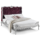 Cristal Silver Leaf French Button Bed