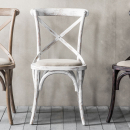 Distressed White Cross Back Chair (2pk)