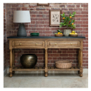 2 Drawer Console with Marble Top