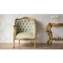 Versailles Green / Gold French Armchair