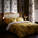 Gold Leaf French Button Bed With Leighton Ochre Bedding