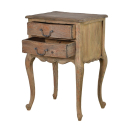 Giselle Reclaimed Pine French Bedside Table  - Drawers View