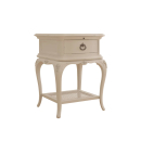 Willis & Gambier 1 Drawer Ivory Bedside Table with Rattan Shelf