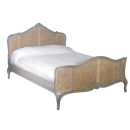 Loire Light Grey French Rattan Bed