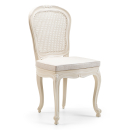 Louis French Oval Cane Back Dining Chair / Finished in Smoke frame & Makeda fabric
