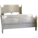 Louis Painted French Style Rattan Bed