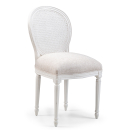Lyon French Beaumont Dining Chair / finished in Chalk & Vintage Cream Linen fabric