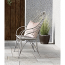 Grey-Wash Metal High Back Garden Chair