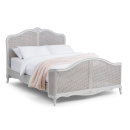 Parisian Grey French Inspired Rattan Bed
