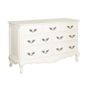 Antique White Provencale Painted French 7 Drawer Chest