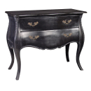 Rochelle Noir 2 Drawer French Chest with Marble Top