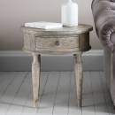 Camille Round Weathered Side Table 