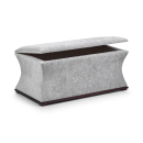 Silver / Grey Velvet Upholstered Storage Bench