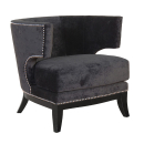 Black Studded Modern Armchair